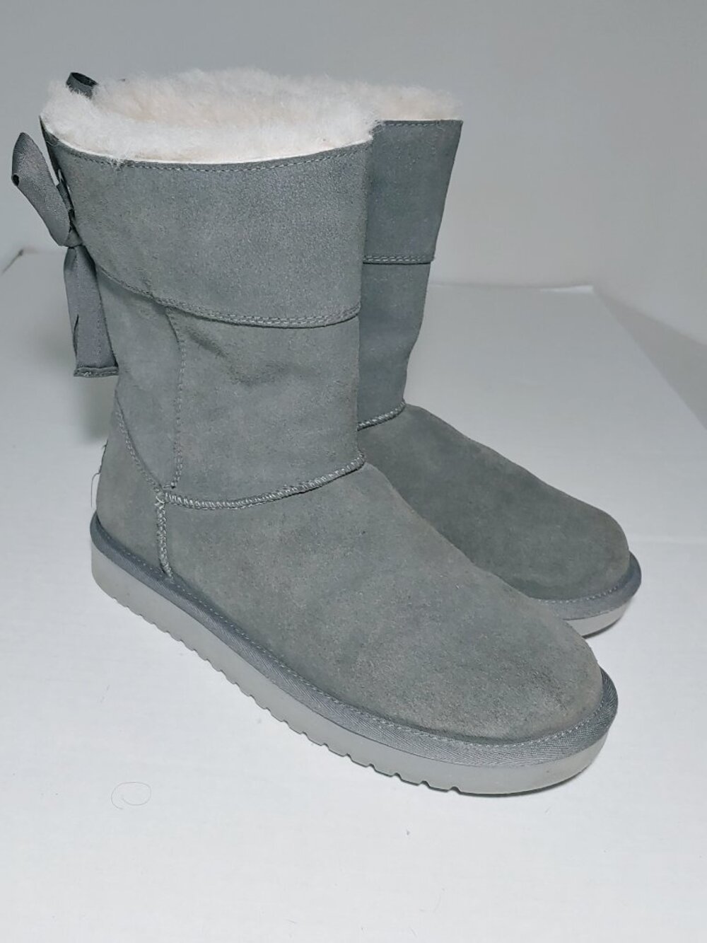 Koolabura by UGG Grey Suede Tie Up back Boots Size 7